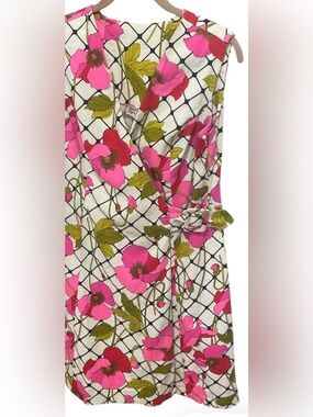 VTG 60'S JANET LYNN MOD FLOWER POWER WRAP DRESS M? *No size see photos*